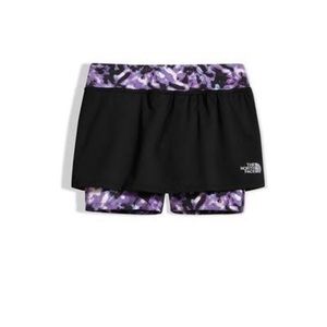 North Face Girls Athletic Skort Black & Purple Multi Size Large